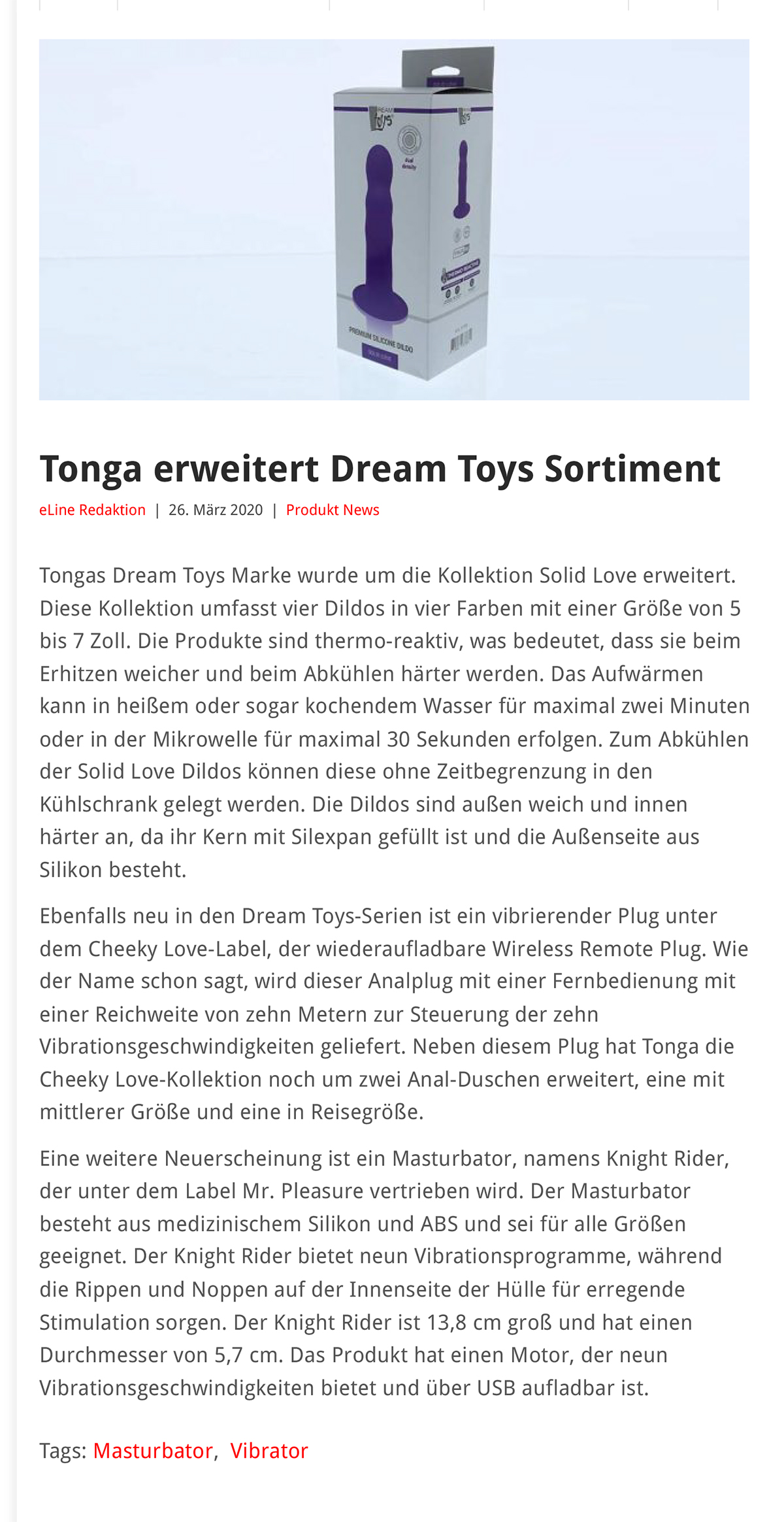 2020-03 eLine Online - Dream Toys Solid Love